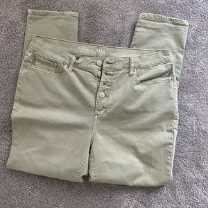 A.n.a high rise skinny ankle light green jeans